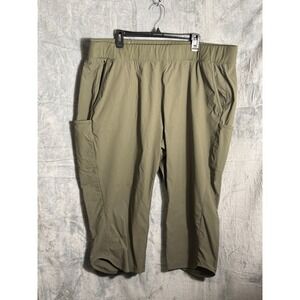 Columbia‎ Women's Olive Green Capri Pants Size Plus 3X Elastic Waist Pockets